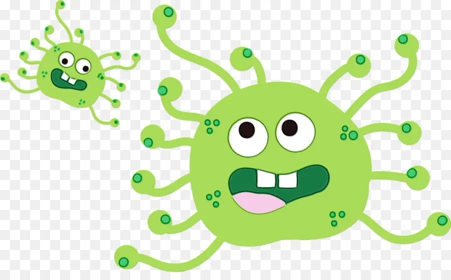 Green Cartoon Germ