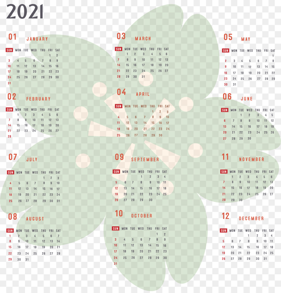 Anno 2021 Calendario stampabile Calendario annuale 2021 Calendario annuale completo 2021