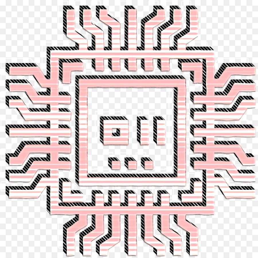 Icona del computer e della rete icona dell'icona dell'hardware dell'icona del chip