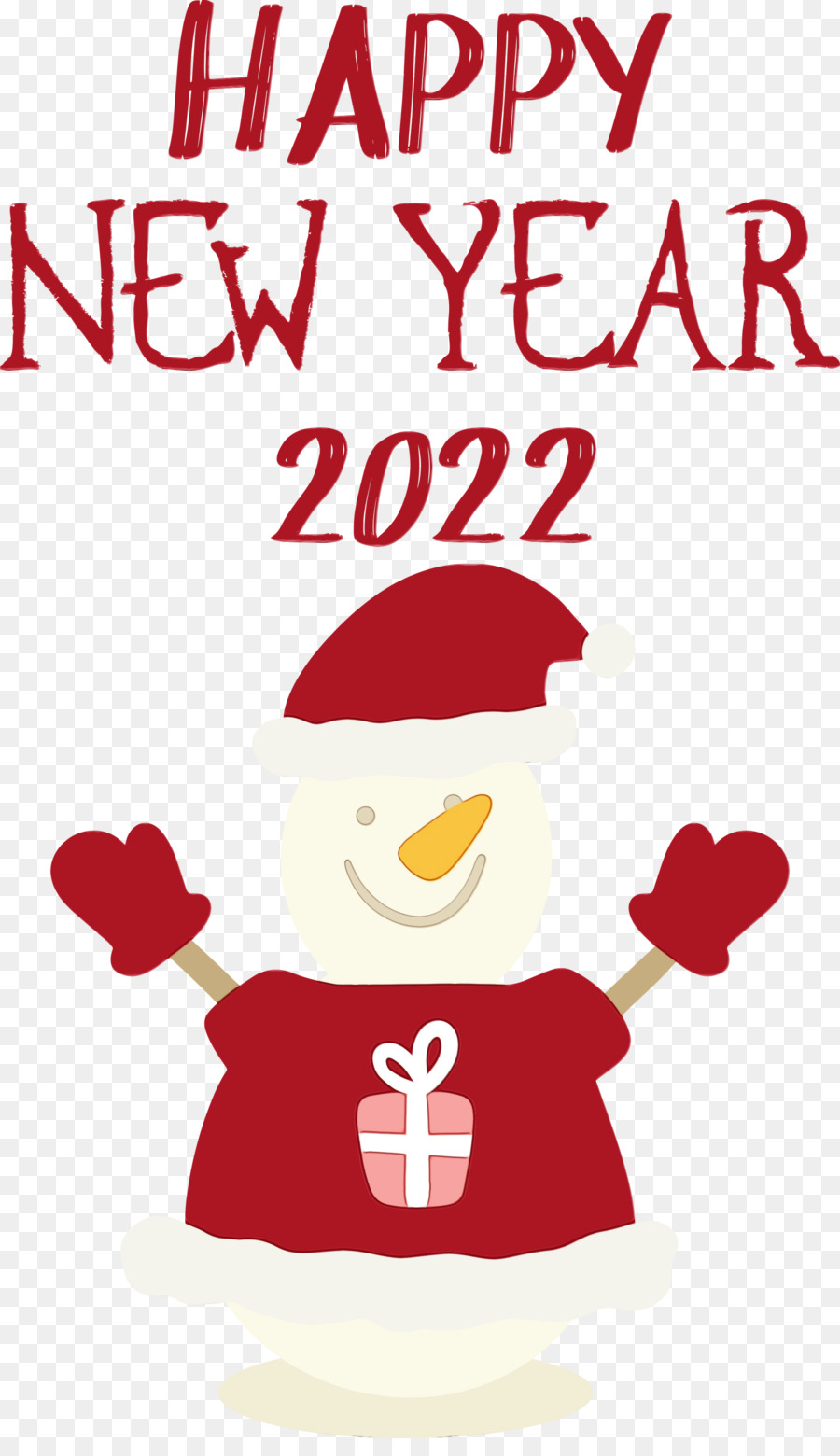 Felice anno nuovo 2022 con pupazzo di neve