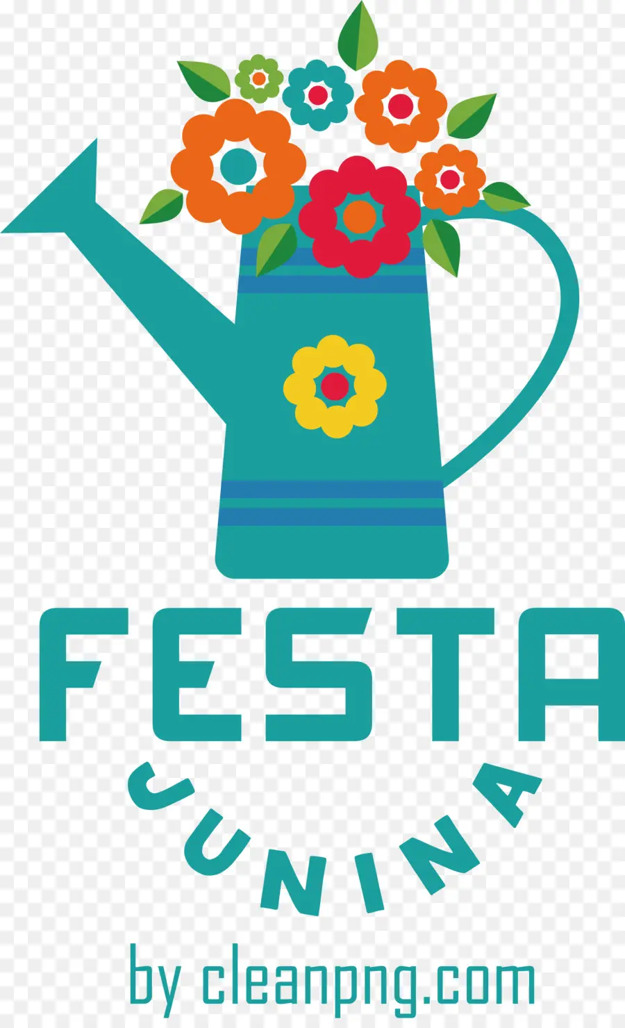 Gießkanne mit Blumen für Festa Junina