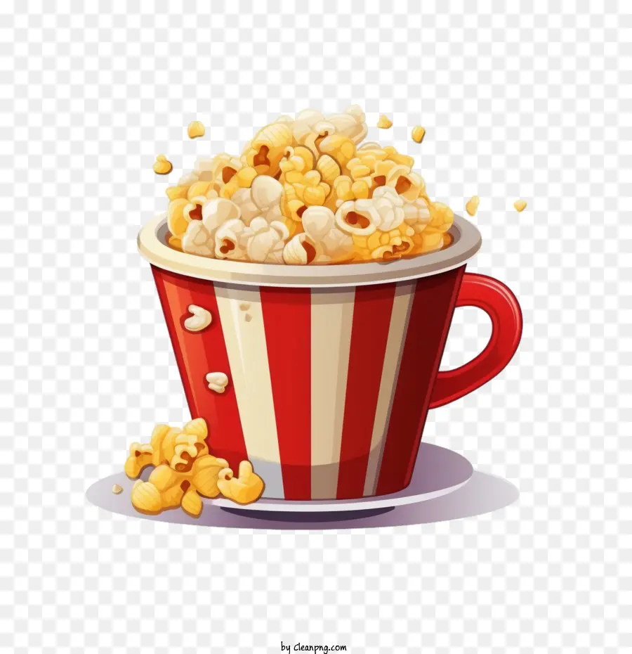 Popcorn delizioso in un secchio rosso e bianco