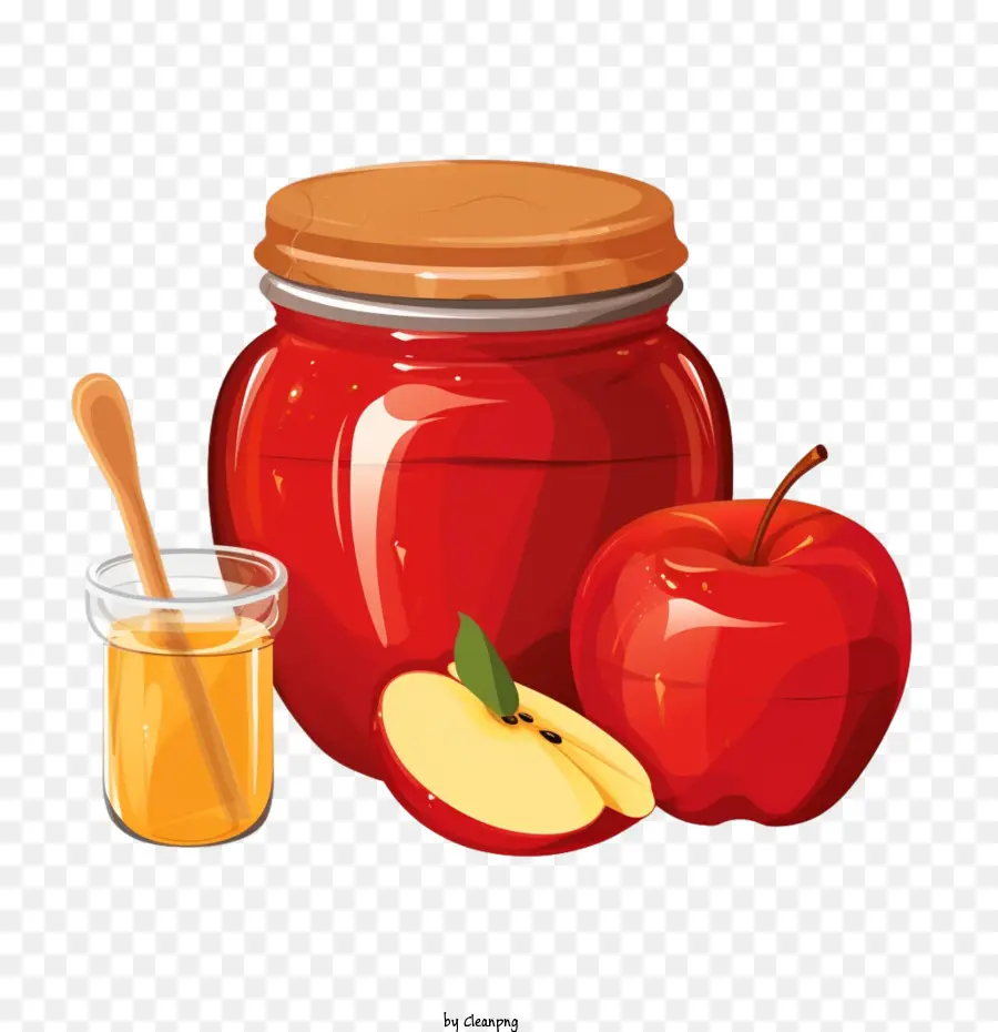 Frischer Apfel und Marmelade