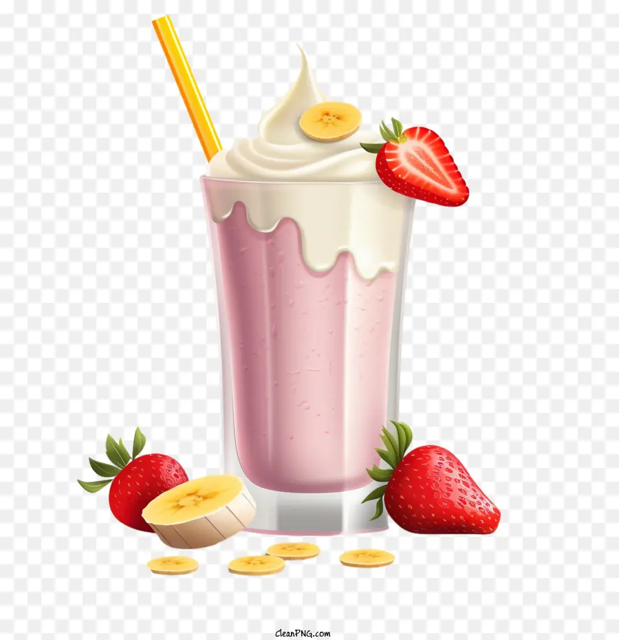 Köstlicher Erdbeermilchshake mit frischen Erdbeeren