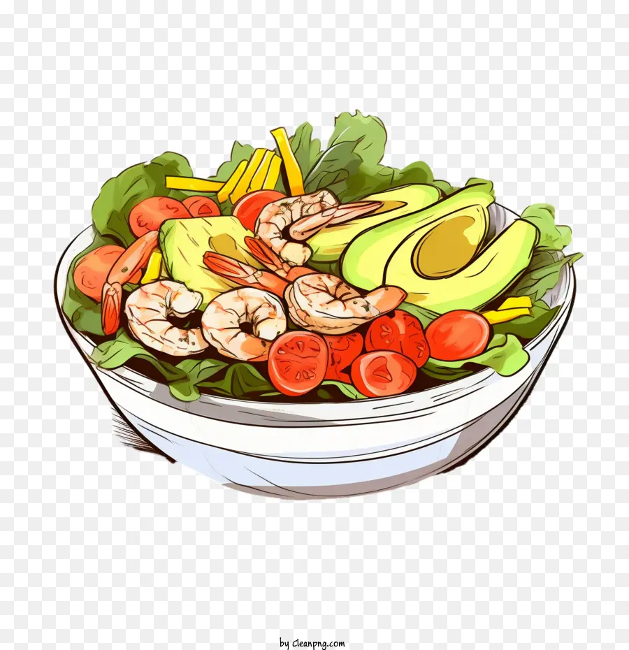 Gesunder Garnelen-Avocado-Salat