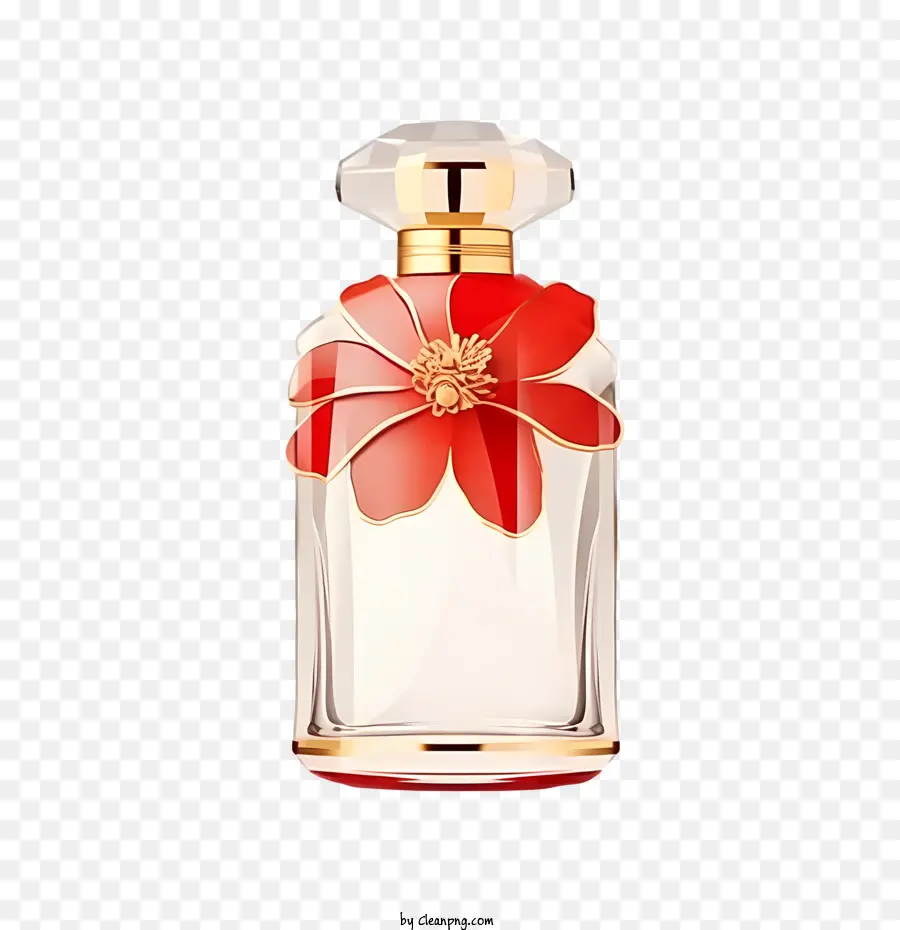 Elegante bottiglia di profumo con design floreale