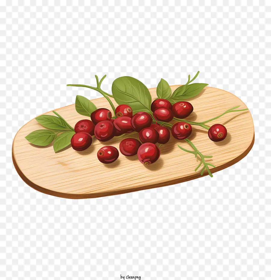 Frische Preiselbeeren auf Holzbrett