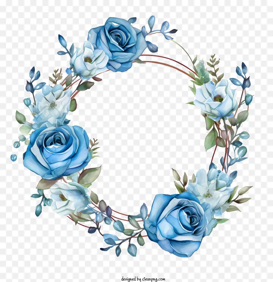 Blue Floral Wreath