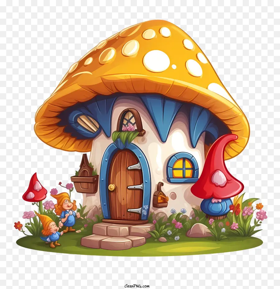 Gnomo con casa dei funghi