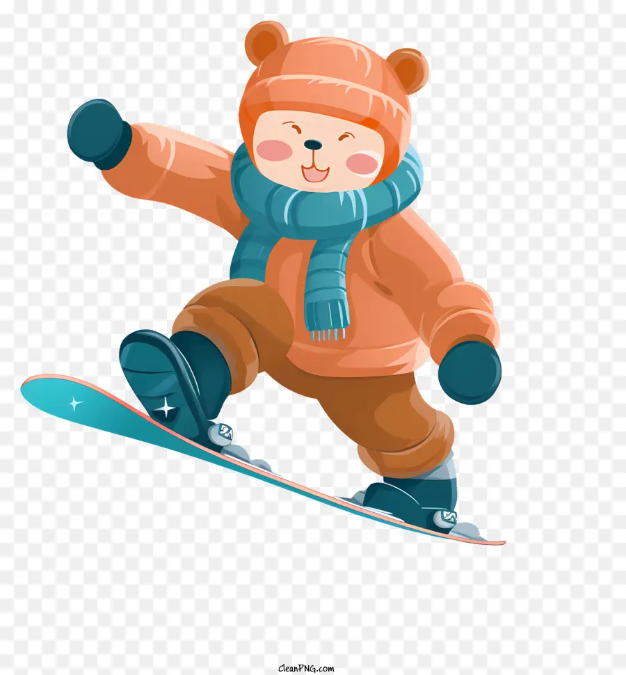 Snowboard-Bär-Cartoon