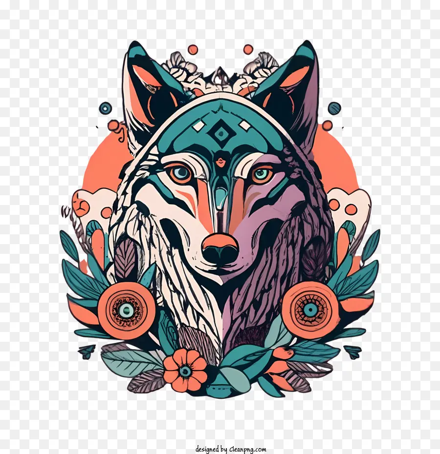 Künstlerische Wolf-Illustration