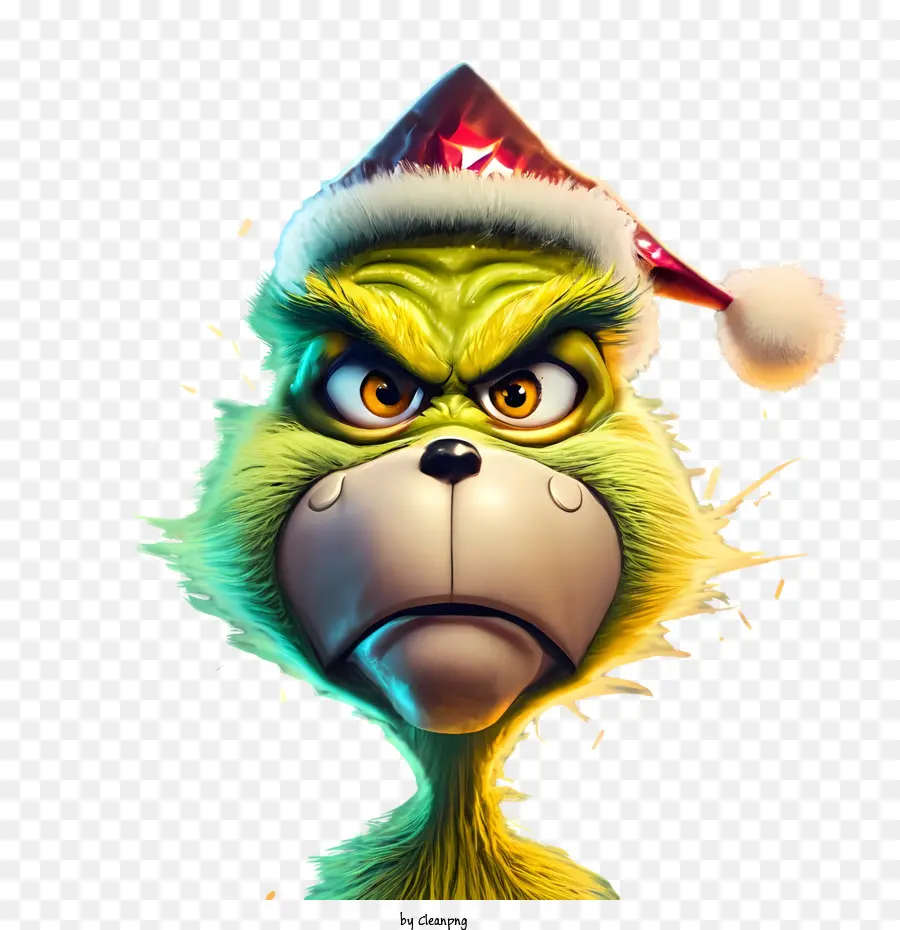 Grinch mit Weihnachtsmütze