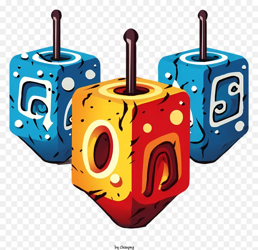 Dreidel colorati per Hanukkah