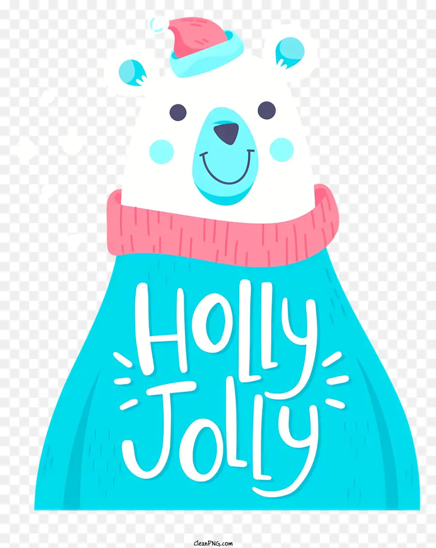 Holly Jolly Orso polare con cappello da Babbo Natale