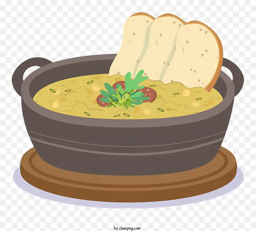 Warme Suppe mit Brot