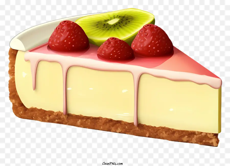 Cheesecake lát với dâu tây và kiwi