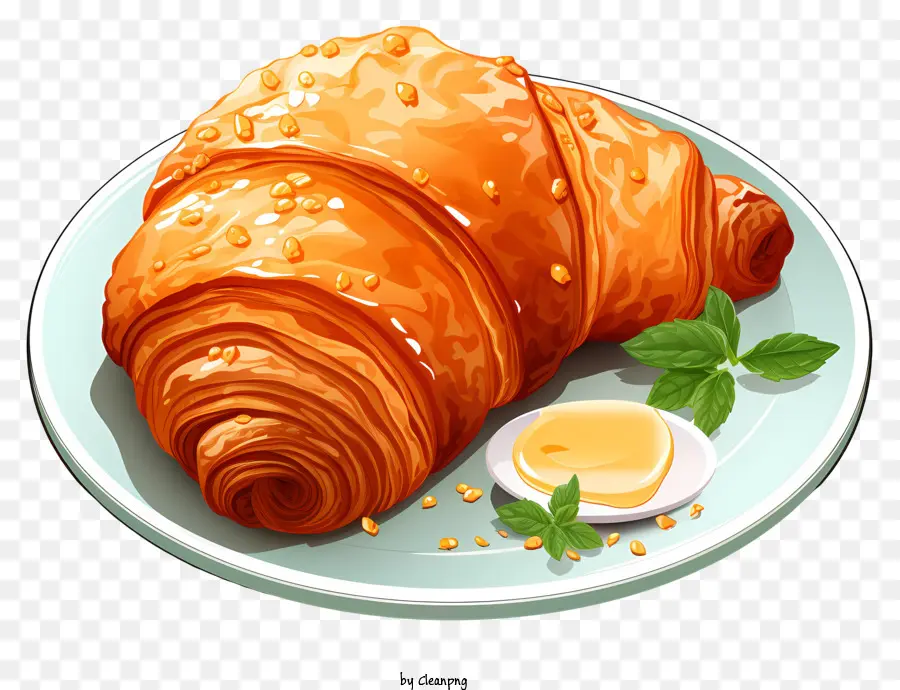 Köstliches Croissant auf dem Teller