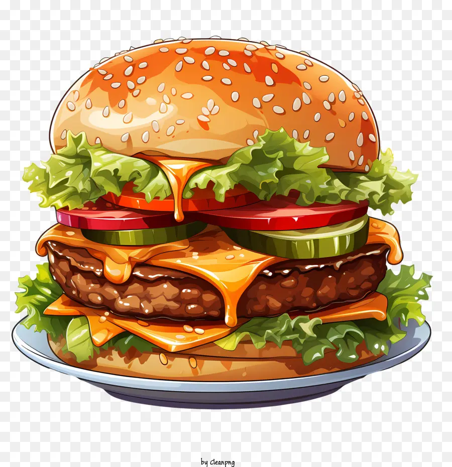 Delicious Cheeseburger with Toppings