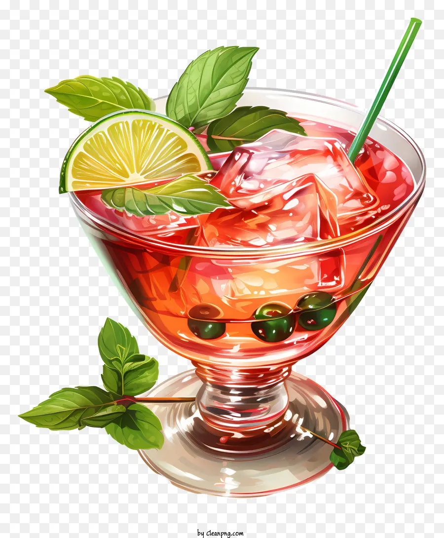 Làm mới cocktail với vôi và quả