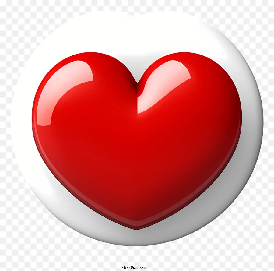 Red Heart with White Stripe