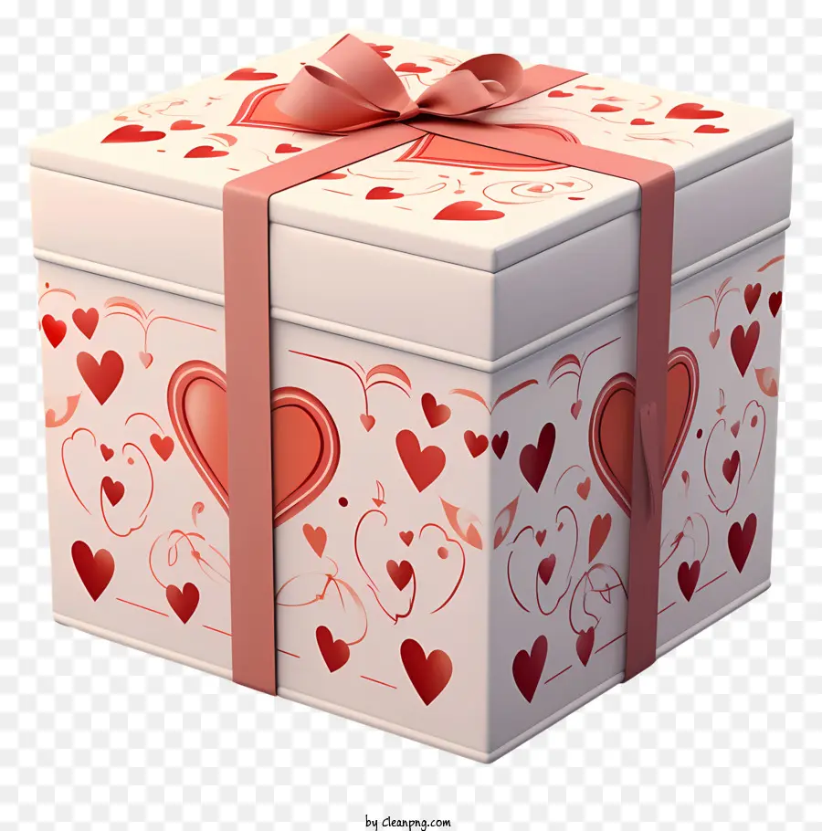 Confezione regalo rosa con motivi a cuore