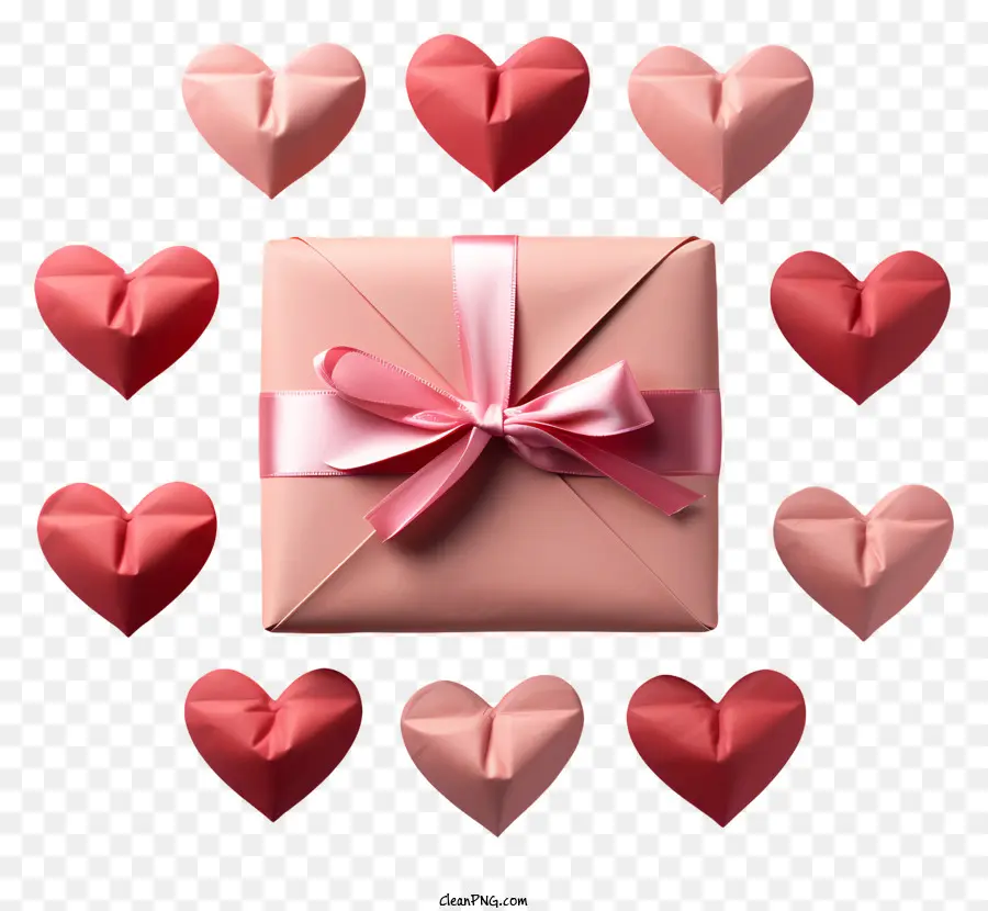 Confezione regalo di San Valentino con cuori