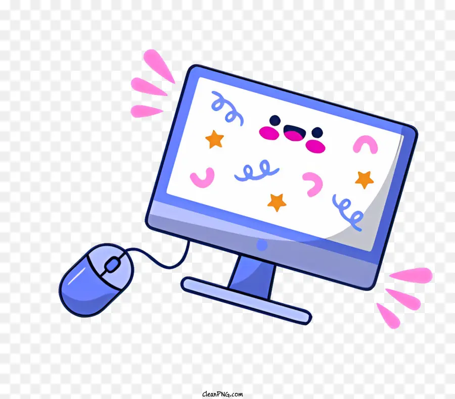 Cute Computer with Happy Face