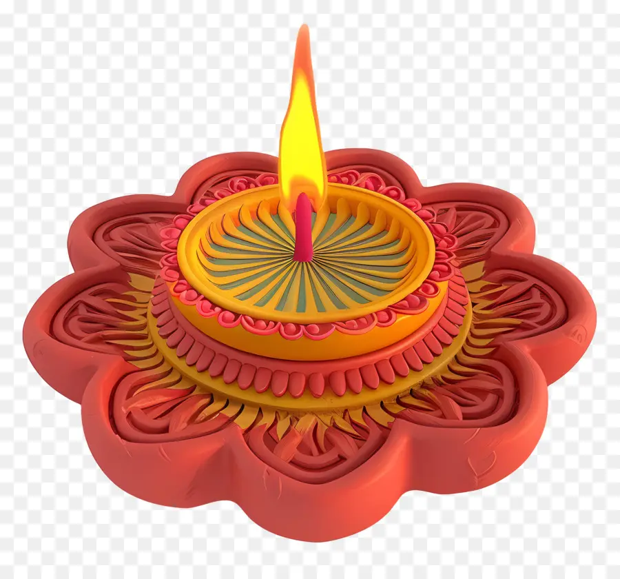 Bunte Diya-Lampe für Diwali