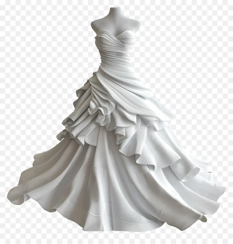 Elegantes weißes Kleid mit Rüschen