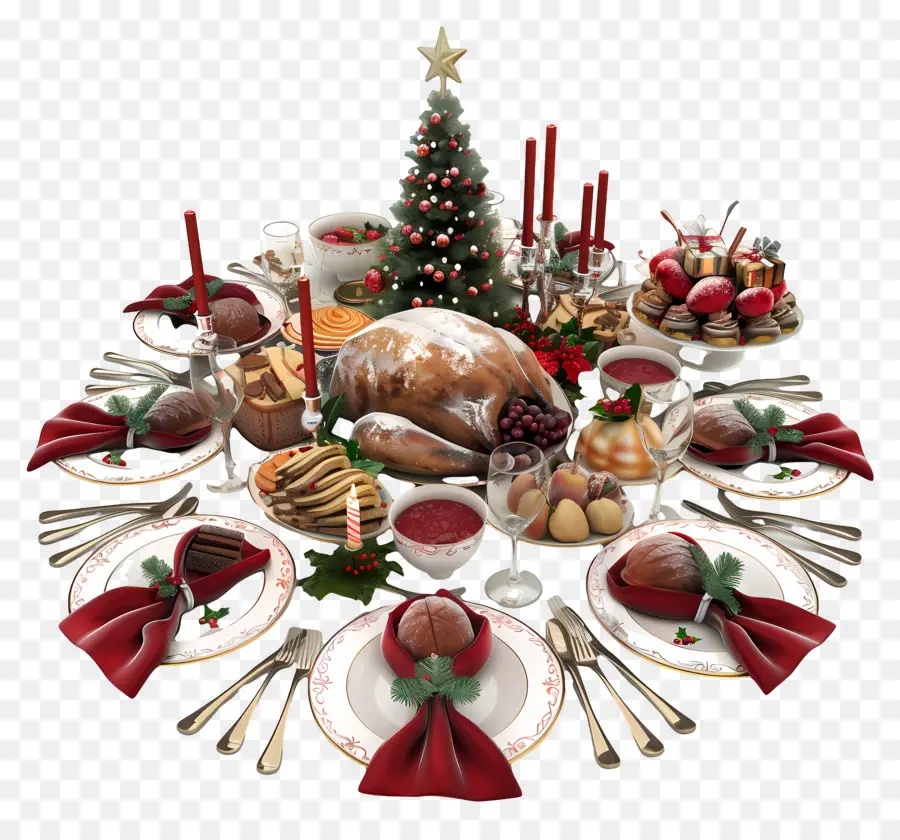 Tavola da pranzo festiva di Natale