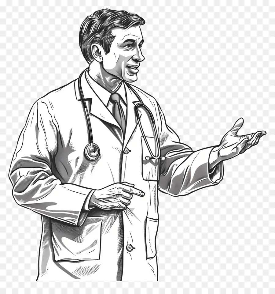 Doctor with Stethoscope Illustration