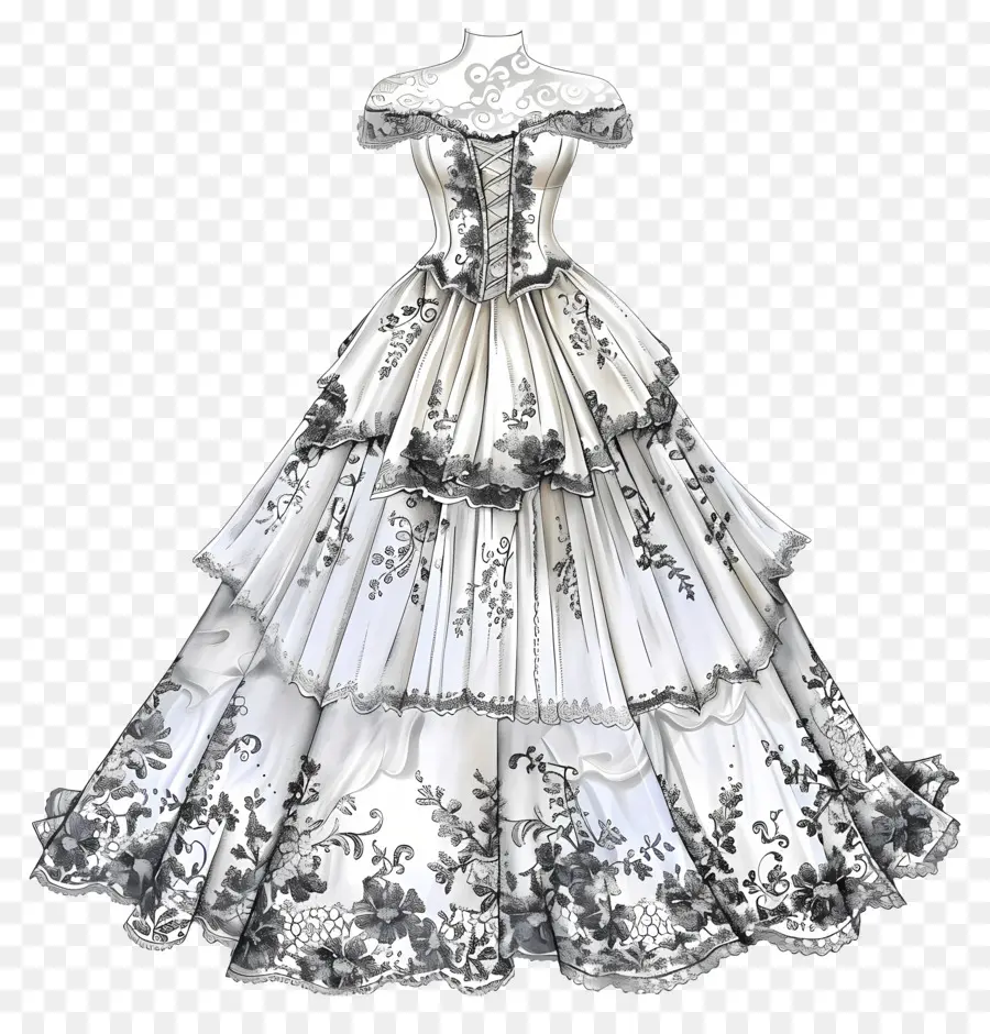 Elegante abito da sposa bianco