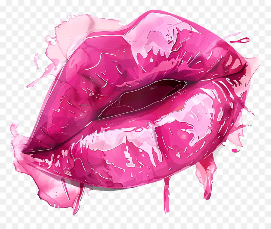 Künstlerische Illustration mit rosa Lippen