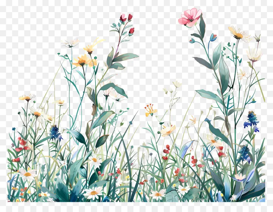 Delicate Wildflowers Illustration