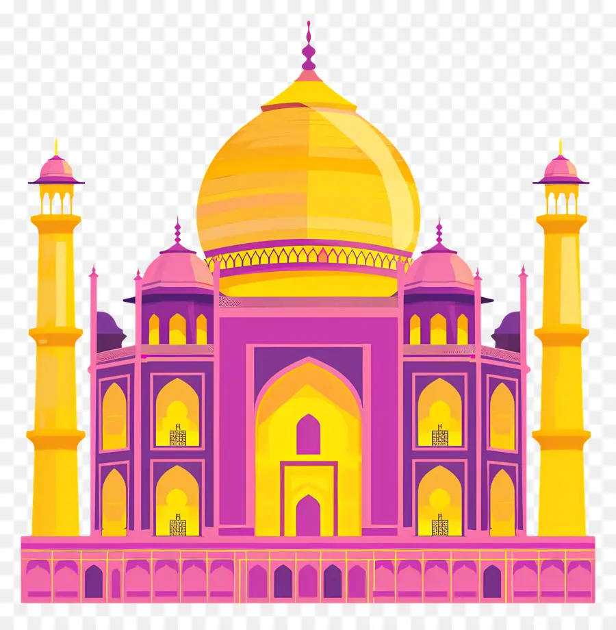 Illustrazione colorata del Taj Mahal