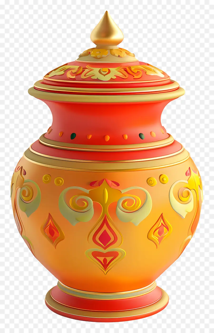 Ornate Decorative Pot with Lid