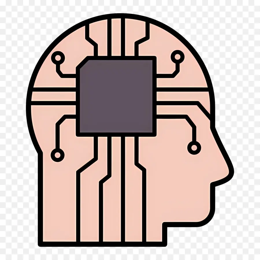 Illustrazione della tecnologia cerebrale del circuito blu