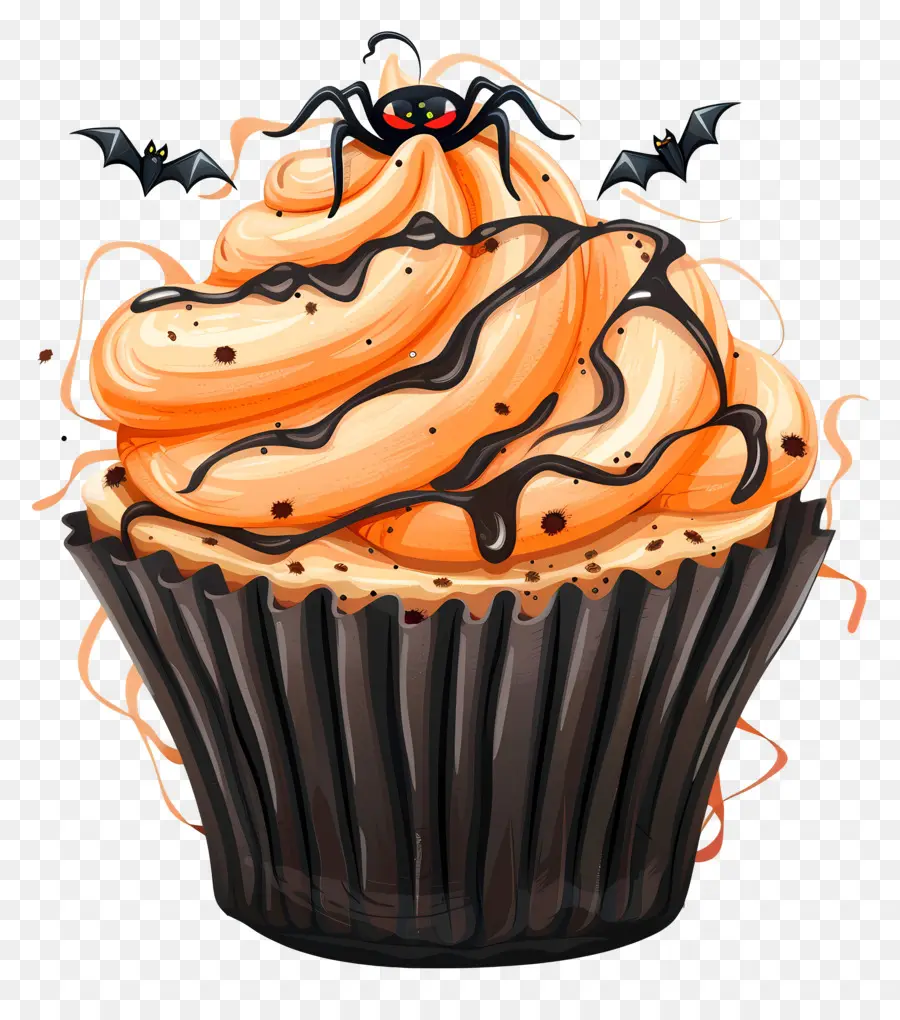 Cupcake theo chủ đề Halloween với nhện