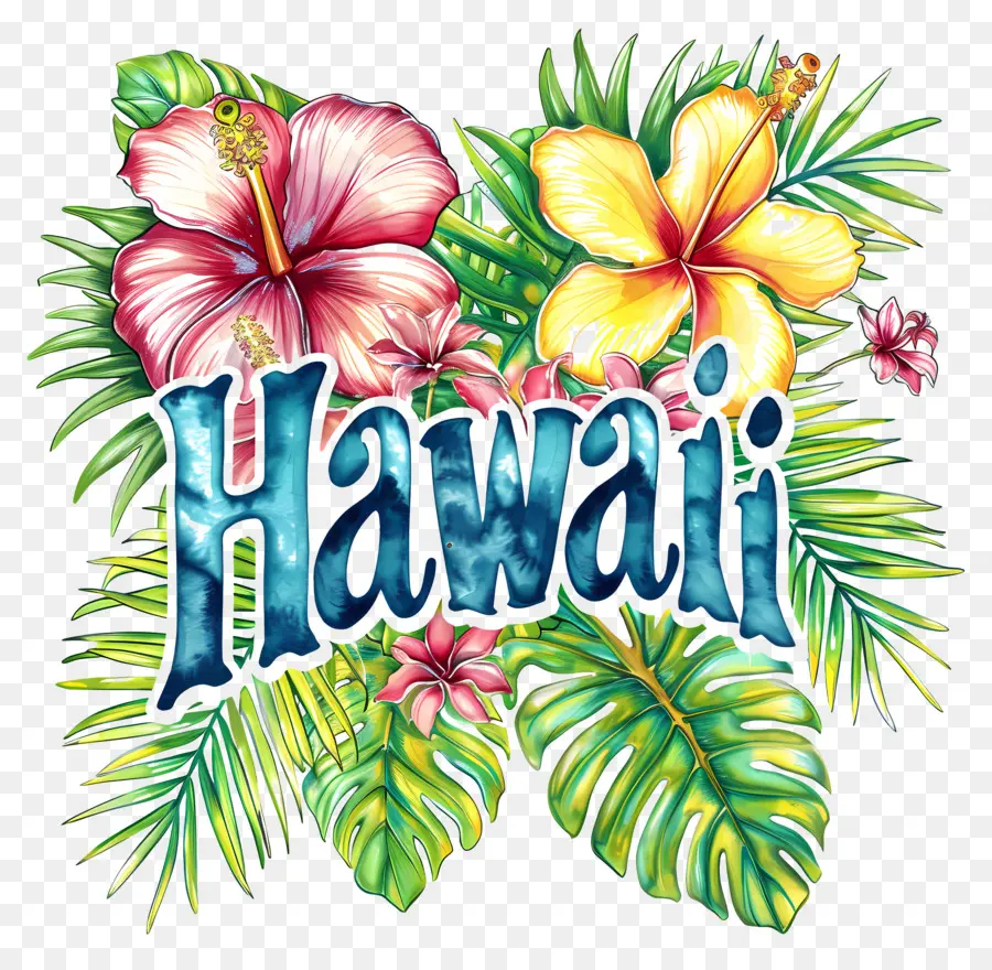 Illustrazione dei fiori tropicali delle Hawaii