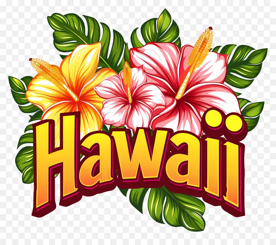 Illustrazione dei fiori tropicali delle Hawaii