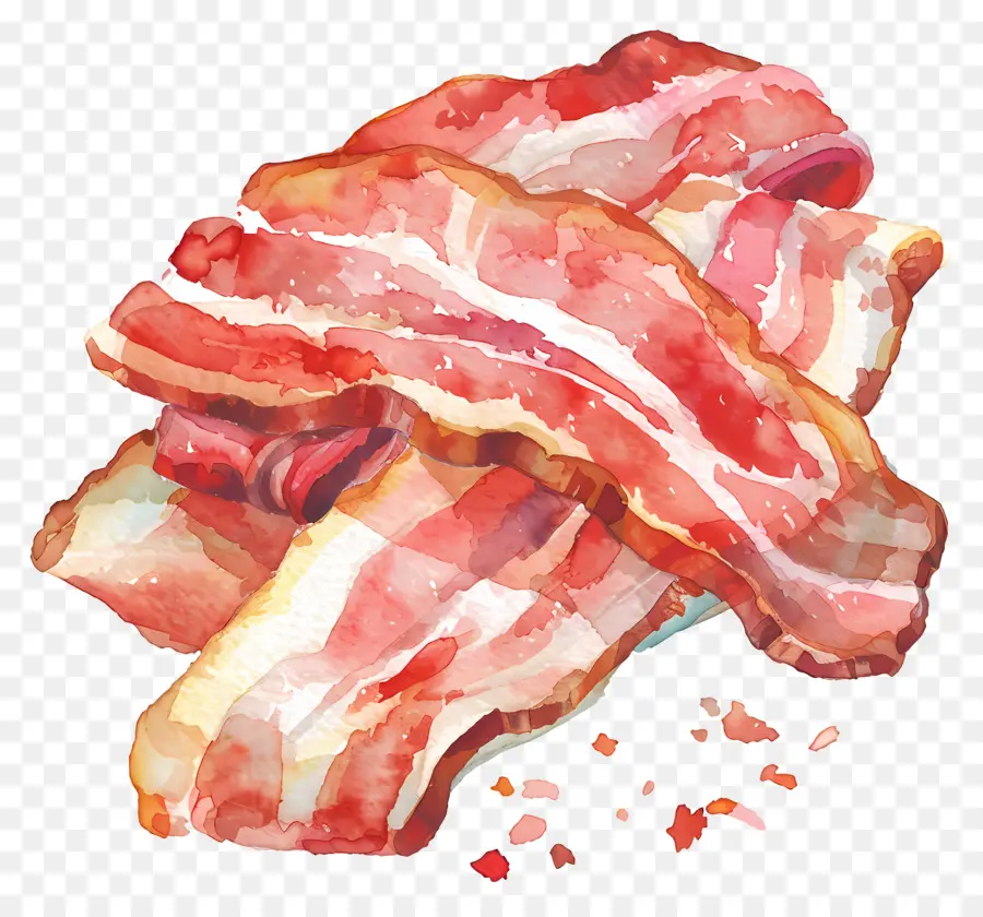 Strisce di pancetta acquerello