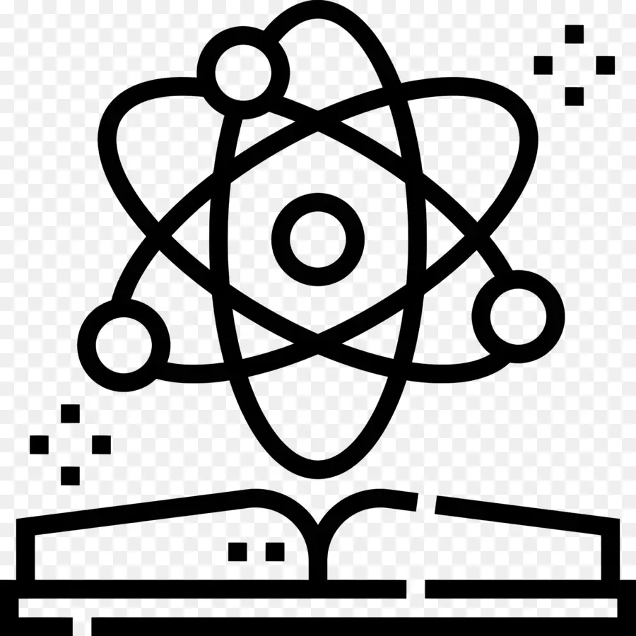 Atom- und Buchwissenschaftsillustration