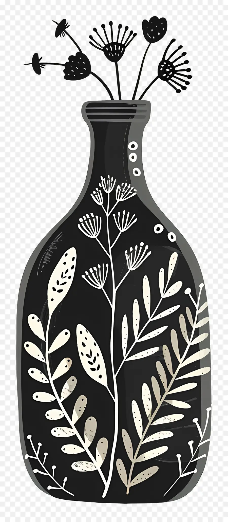 Dekorative Vase mit Blumenillustration