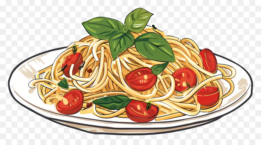 Piatto di spaghetti al pomodoro