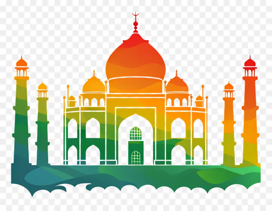 Illustrazione colorata del Taj Mahal