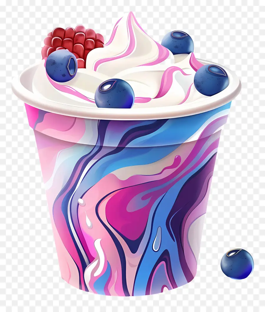 Colorful Yogurt with Berries