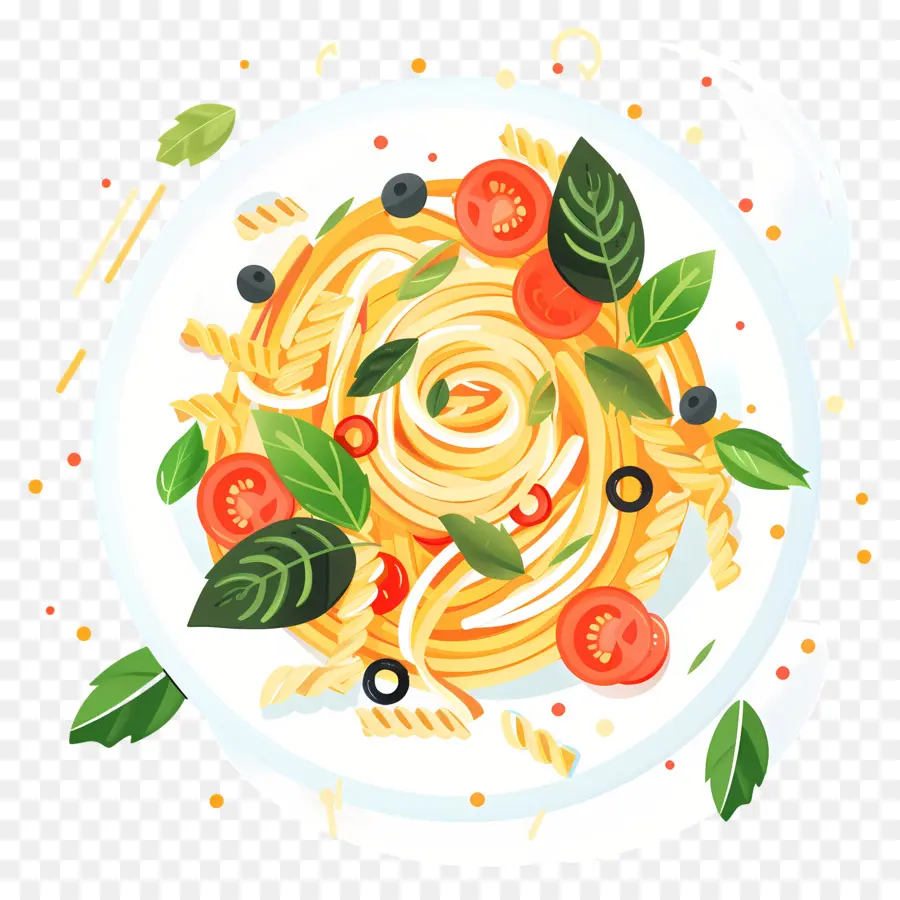 Spaghetti ngon với cà chua và húng quế