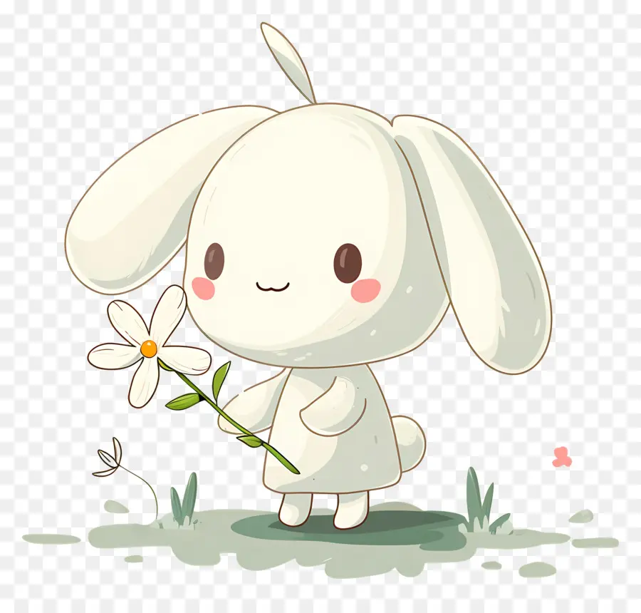 Bunny dễ thương với hoa