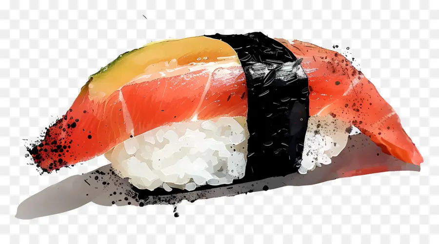 Lachs-Sushi für die japanische Küche