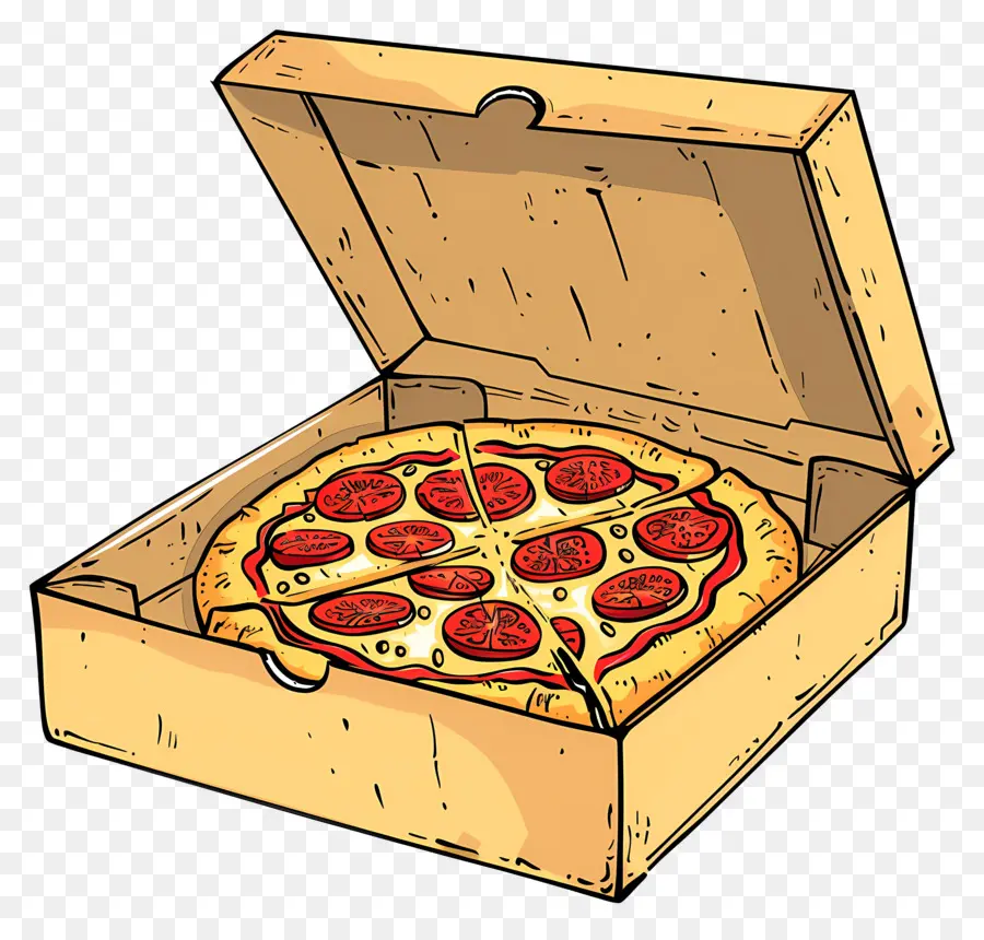 Pizza in der Box-Illustration